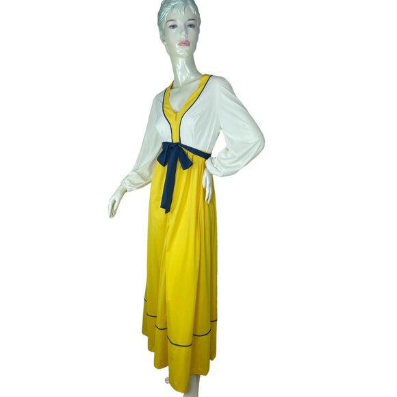 1960s Vanity Fair dress robe zip front color blocked Size S - Picture 5 of 9